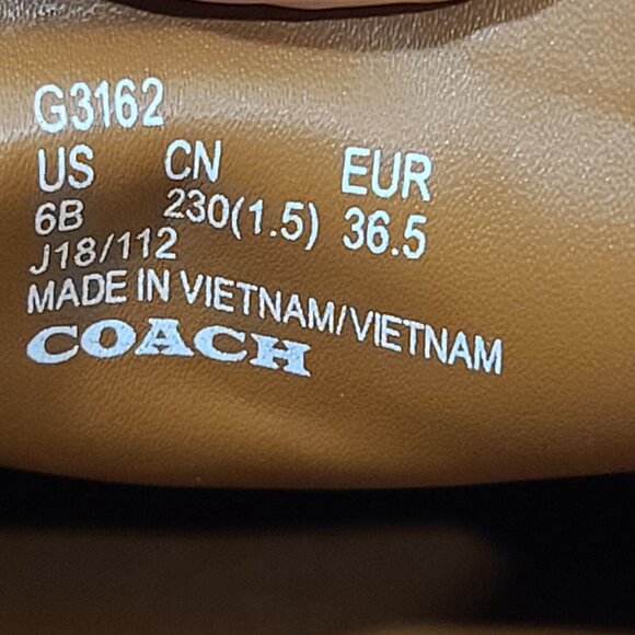 Coach Turnlock Driver Champagne Leather Shoe Women's Size 6B G3162 New - Picture 10 of 10